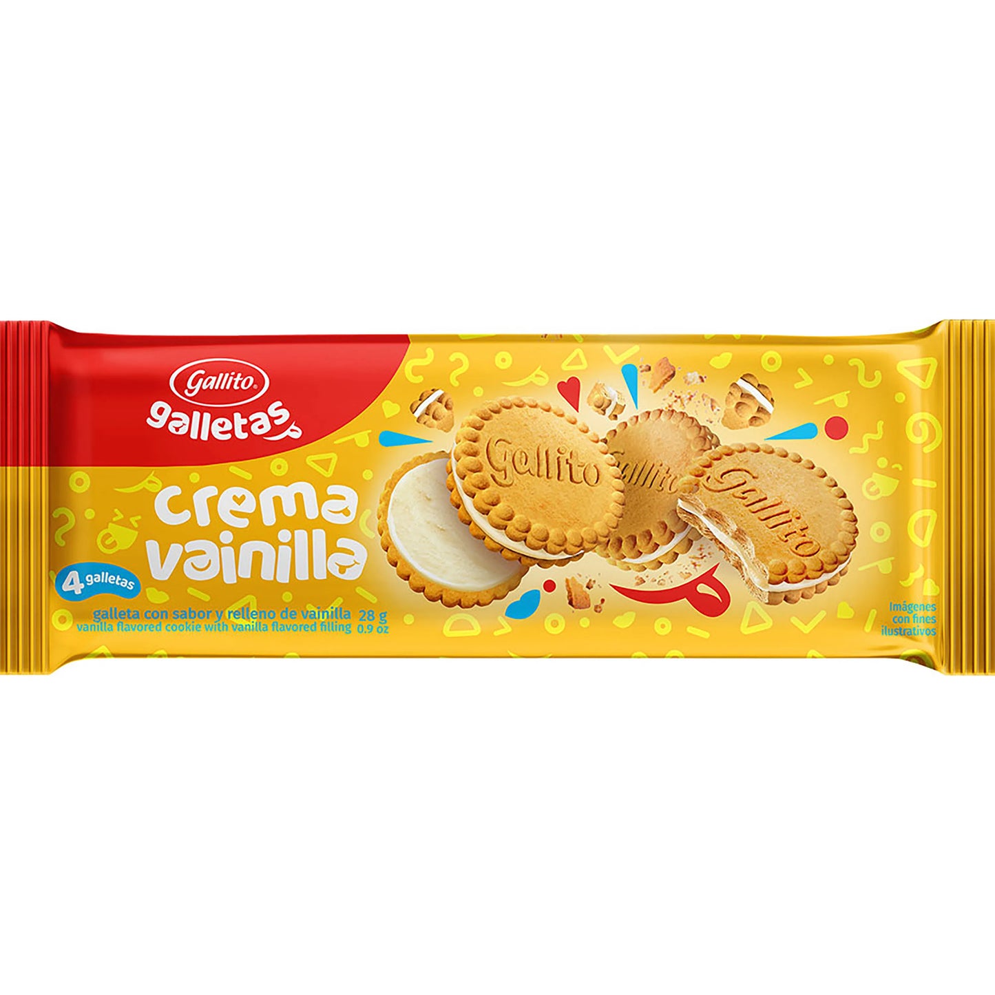 GALLETAS GALLITO CREMAS VAINILLA 12UDS 336G