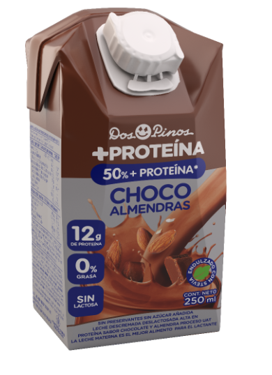 LECHE UHT DELAC 0%-50%+PROTE CHOCO- ALMENDRA 250ML