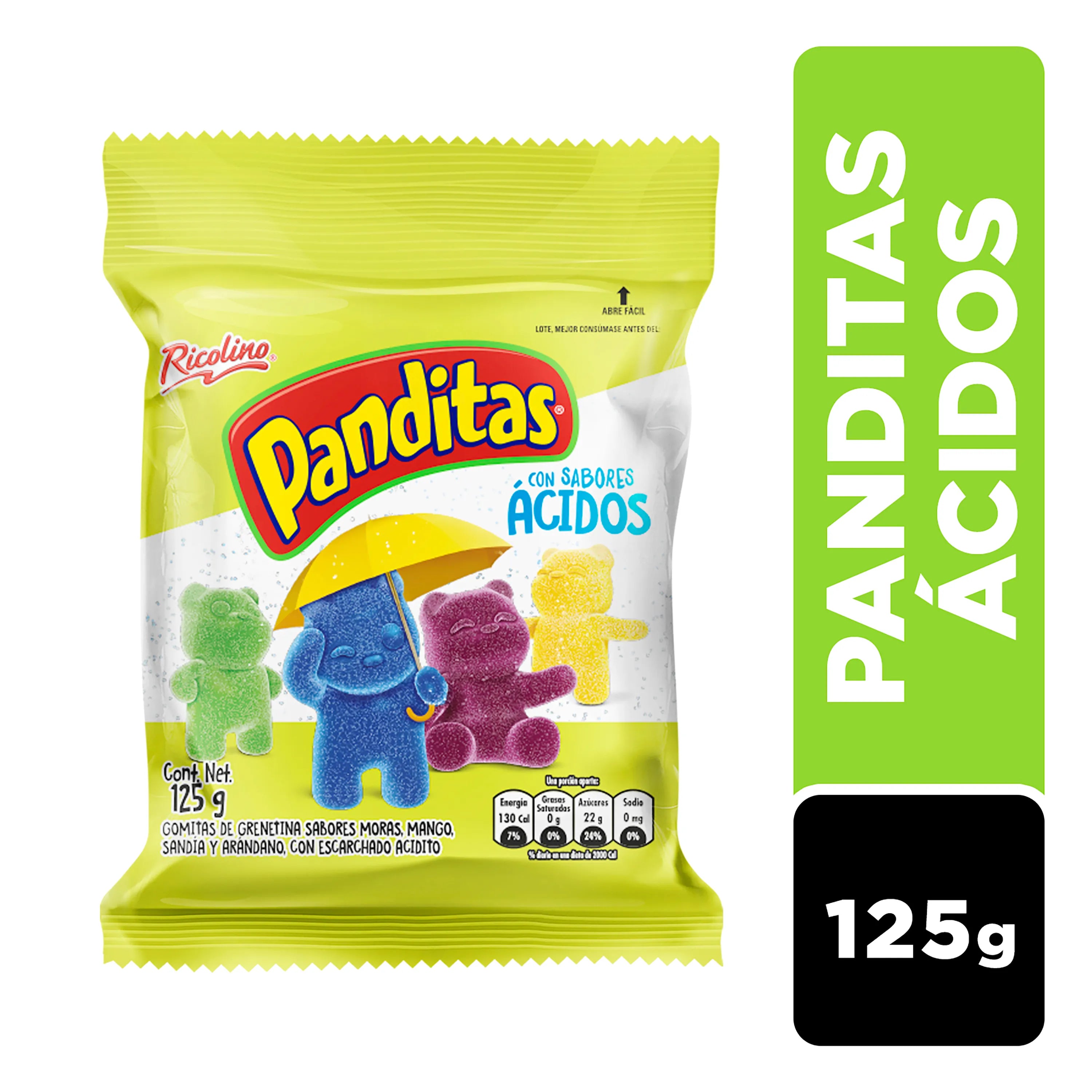 GOMITAS PANDITAS ÁCIDOS 125g – Mini Mega Tilaran