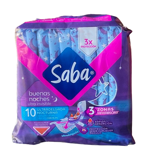 SABA ULTRADELGADA NOCTURNA C/A 10UDS