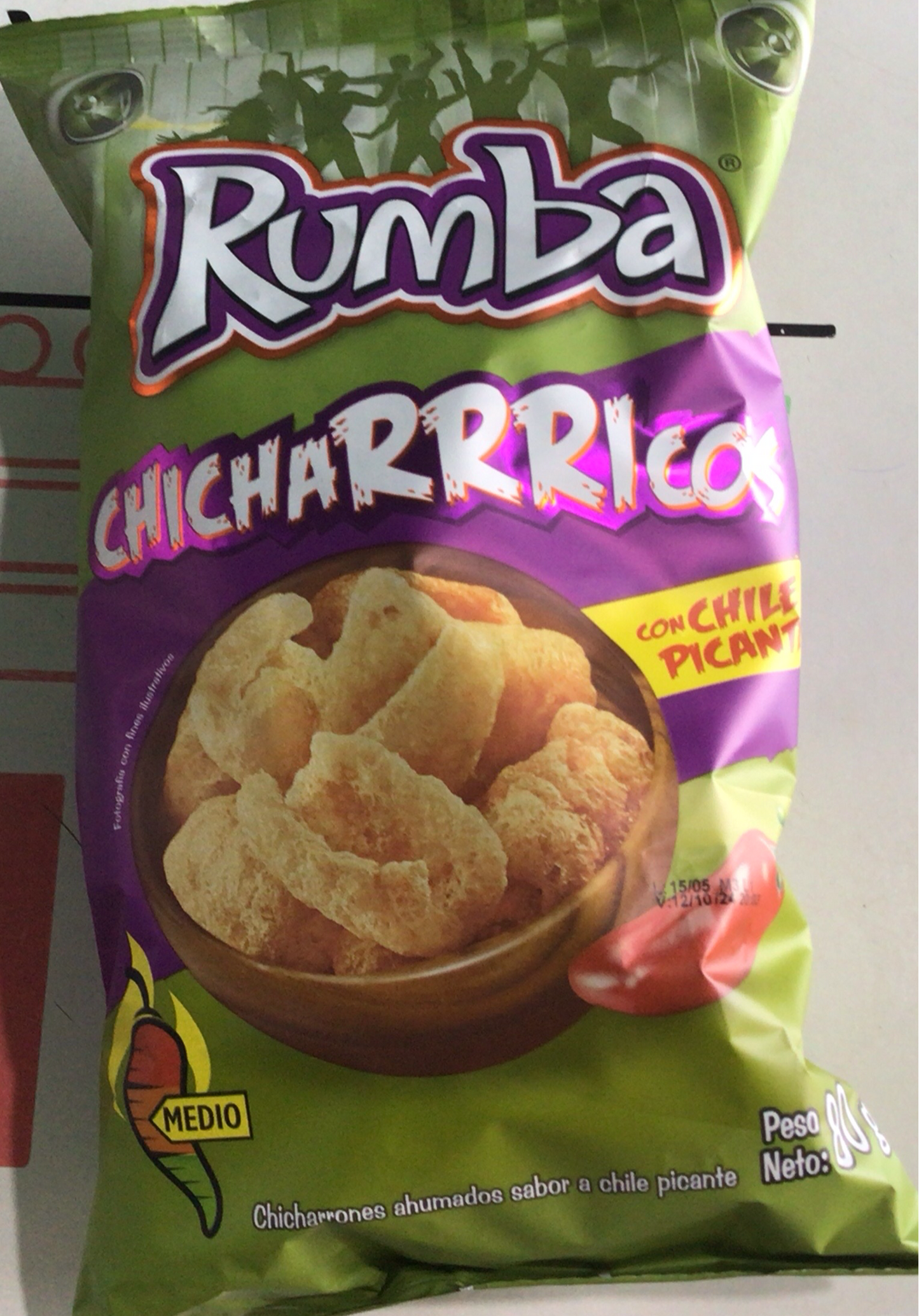 RUMBA CHICHARRRICOS CON CHILE PICANTE 80g