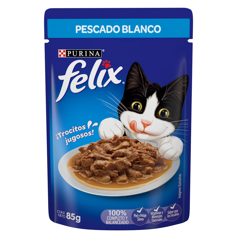 ALIMENTO P/GATO FELIX PESCADO BLANCO 85G