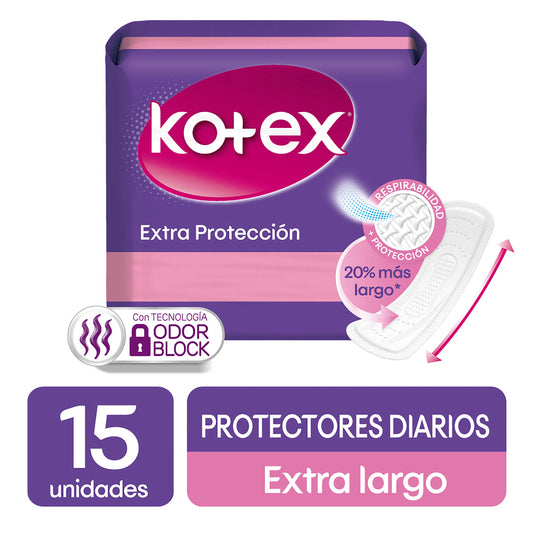 PROTECTORES KOTEX DAYS MORADO LARGOS 15UDS