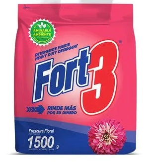 DETERGENTE EN POLVO FORT3 FLORAL 1.5KG