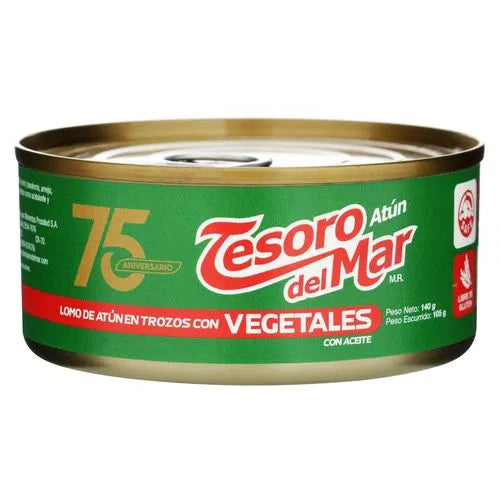 ATUN TESORO DEL MAR TROZOS VEGETALES 140G