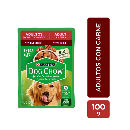 DOG CHOW PAUCHE ADULTO CARNE 100G