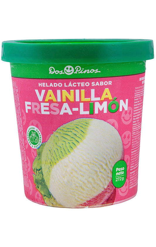 HELADO DOS PINOS VAINILLA FRESA LIMON 272G