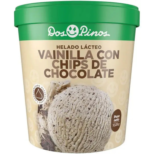 HELADO DOS PINOS VAINILLA CHIPS DE CHOCOLATE 1028G