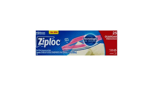 ZIPLOC 25 BOLSAS PARA GUARDAR MEDIANAS