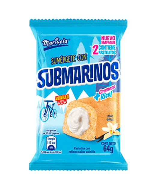 MARINELA SUBMARINOS VAINILLA WOW 64G