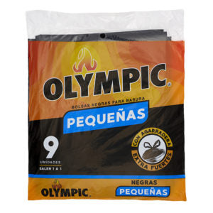 BOLSA BASURA OLYMPIC NEGRAS PEQUEÑAS 9UDS