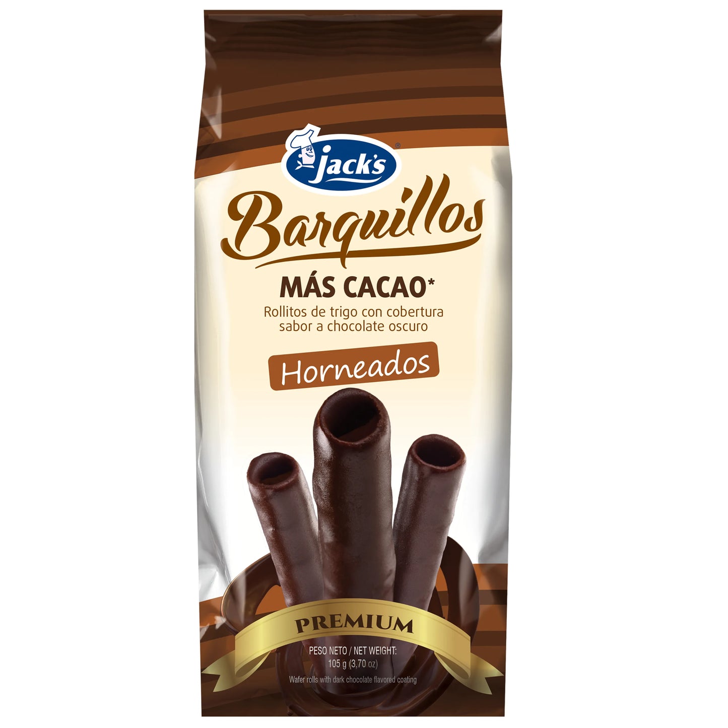 BARQUILLOS MÁS CACAO 105G