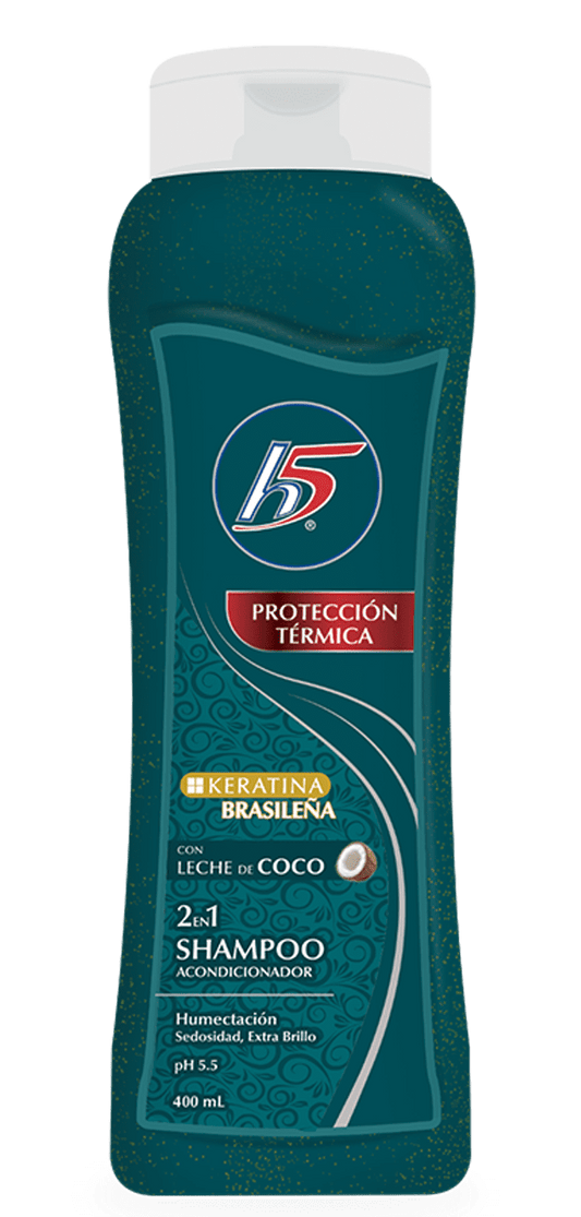 SHAMPOO H5 2EN1 KERATINA BRASILEÑA C/ COCO 400ML