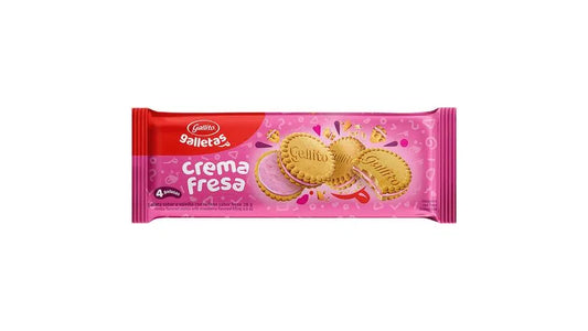 GALLETAS GALLITO CREMAS FRESA 12UDS 336G