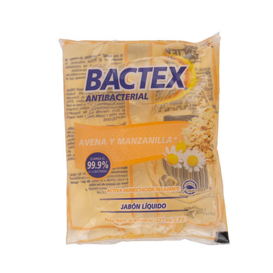 JABON LIQ. BACTEX AVENAMANZANILLA 221ML BURBUJA.