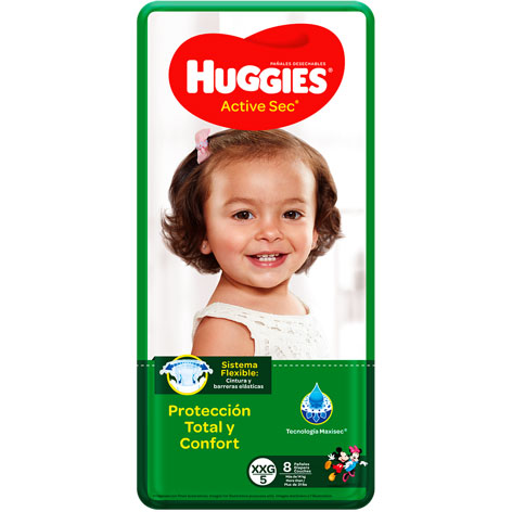 PAÑAL HUGGIES ACTIVE SEC XXGXXL 8UDS