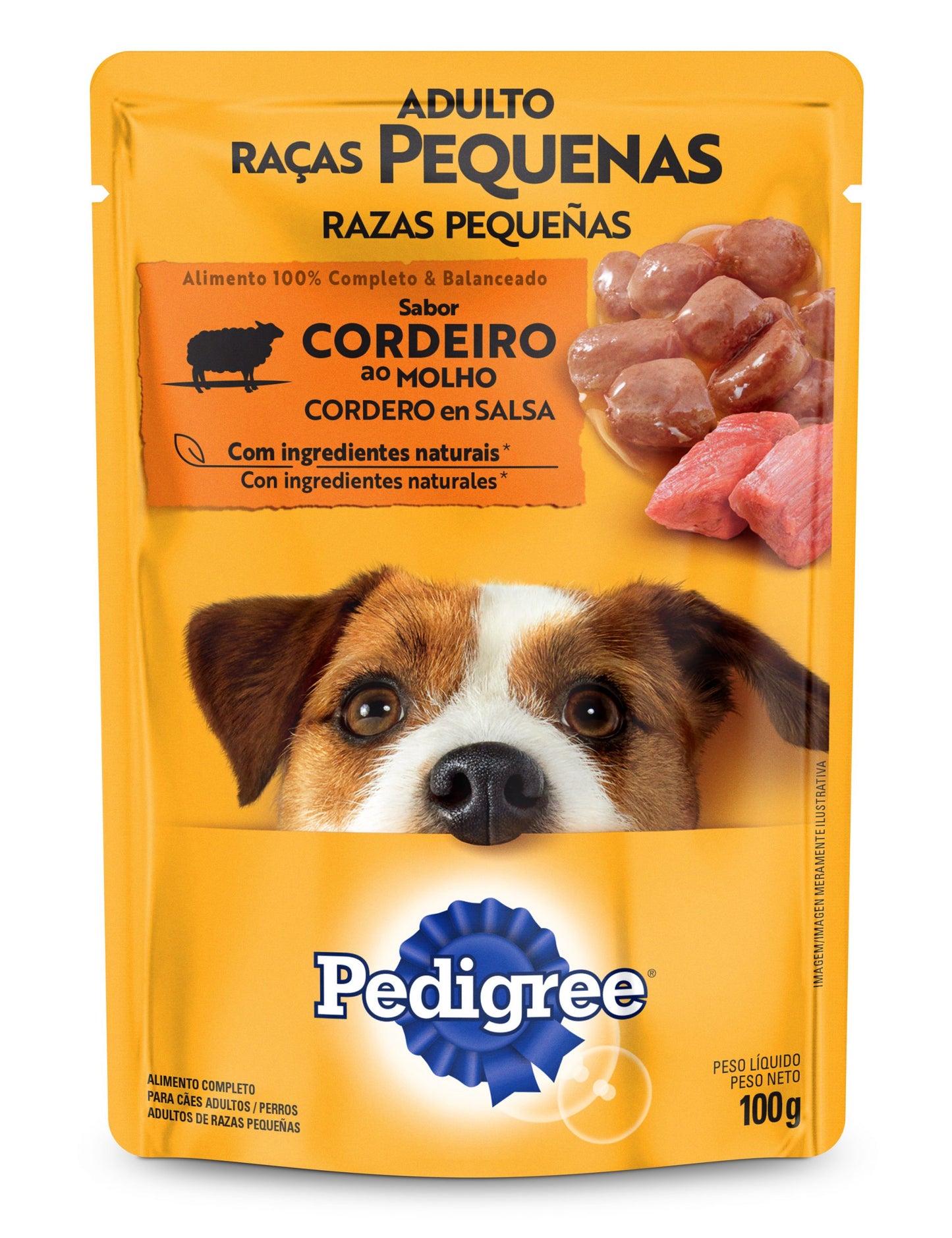 PEDIGREE ADULTO RAZA PEQUEÑA POUCH CORDERO 100G