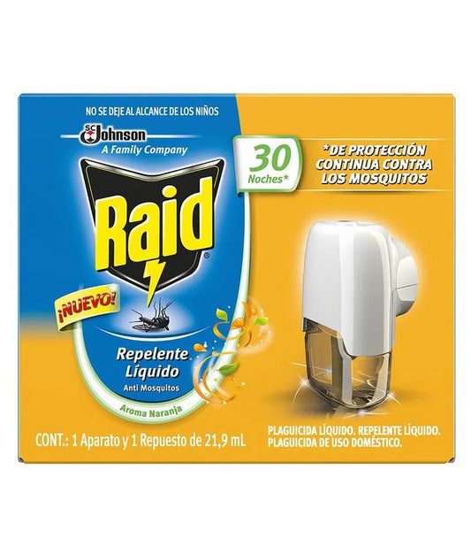 RAID 30 NOCHES NARANJA APARATO+REPUESTO 21.9ML