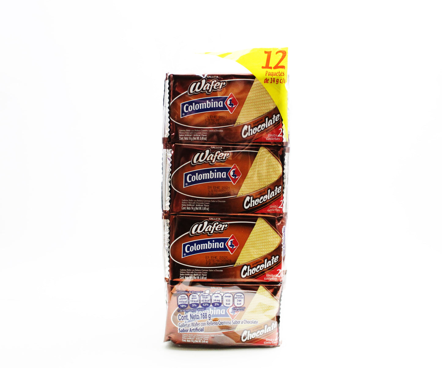 SORBETO COLOMBINA CHOCOLATE WAFER 12UDS