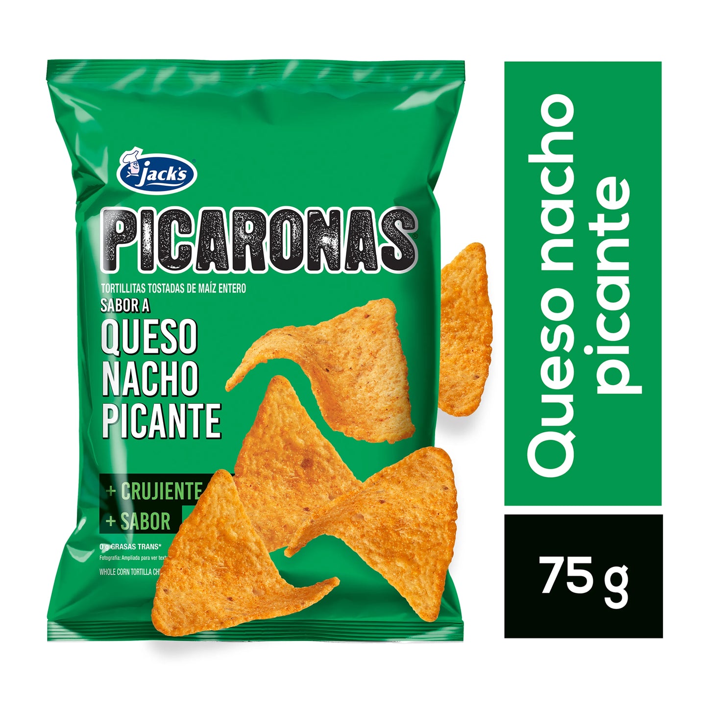 PICARONAS QUESO NACHO PICANTE 75G