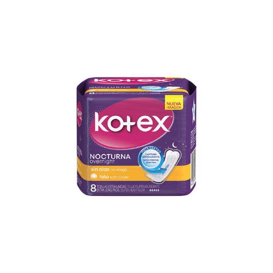 TOALLAS KOTEX NOCTURNA NORMAL S/A 8UDS